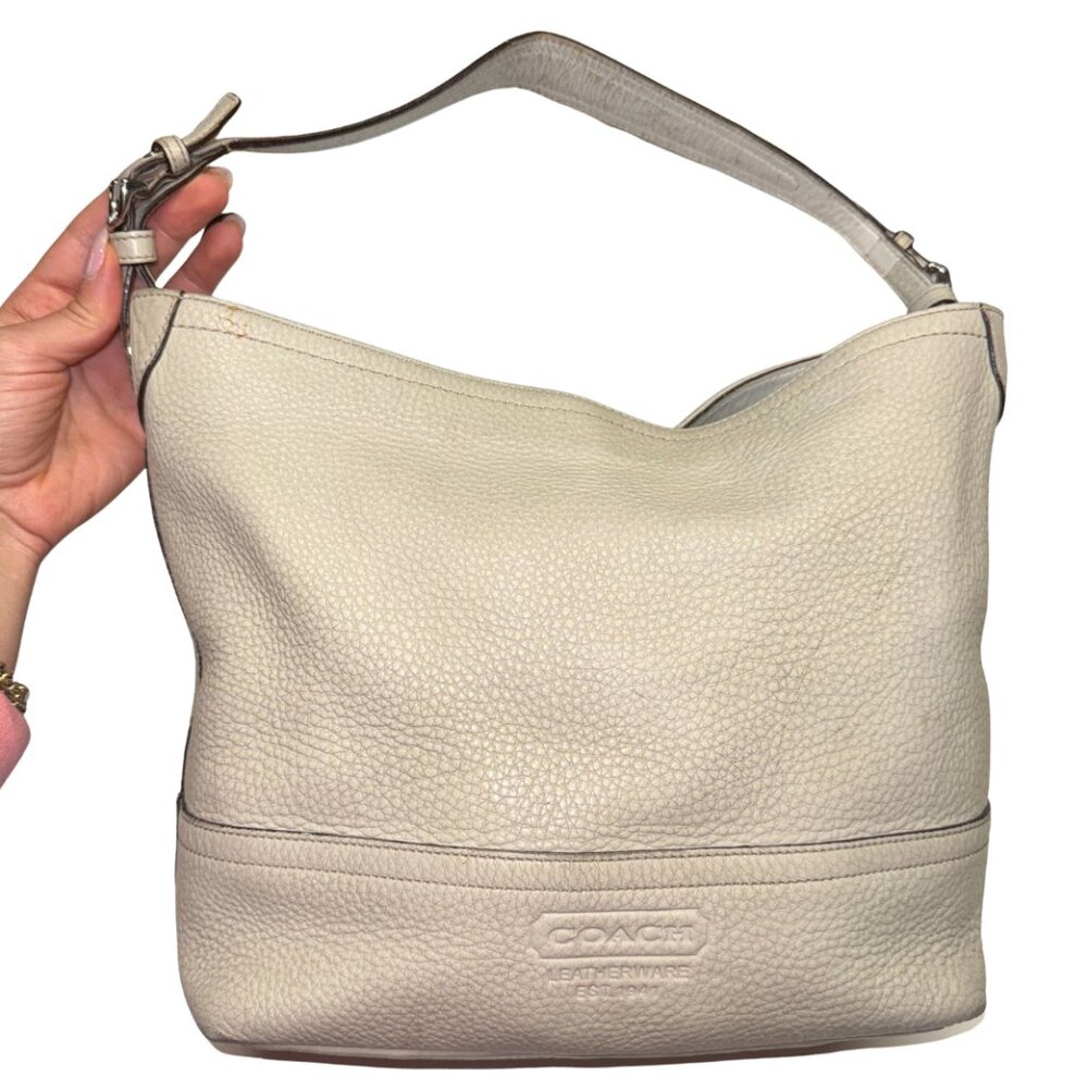 Vintage Y2K Coach F11662 Soho Large Hobo - Thick Pebbled Leather - Cream
